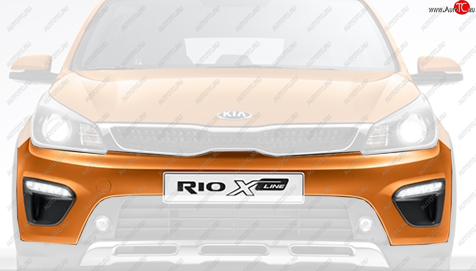 12 299 р. Бампер передний Оригинал (верхняя часть) KIA Rio X-line (2017-2021) (Неокрашенный)  с доставкой в г. Владивосток