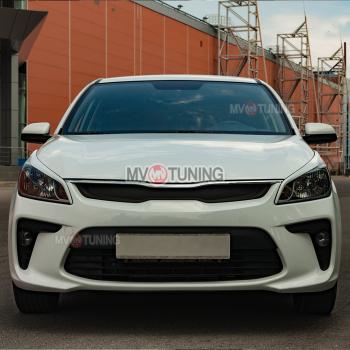 1 799 р. Реснички на фары MV-Tuning  KIA Rio ( 4 FB,  4 YB) (2016-2020) дорестайлинг седан, дорестайлинг, хэтчбэк (Неокрашенные)  с доставкой в г. Владивосток. Увеличить фотографию 1