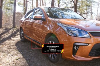 3 599 р. Молдинги дверей RA (№1, комплект 4 шт.) KIA Rio 4 FB дорестайлинг седан (2016-2020) (Поверхность глянец (под окраску), Неокрашенные)  с доставкой в г. Владивосток. Увеличить фотографию 3