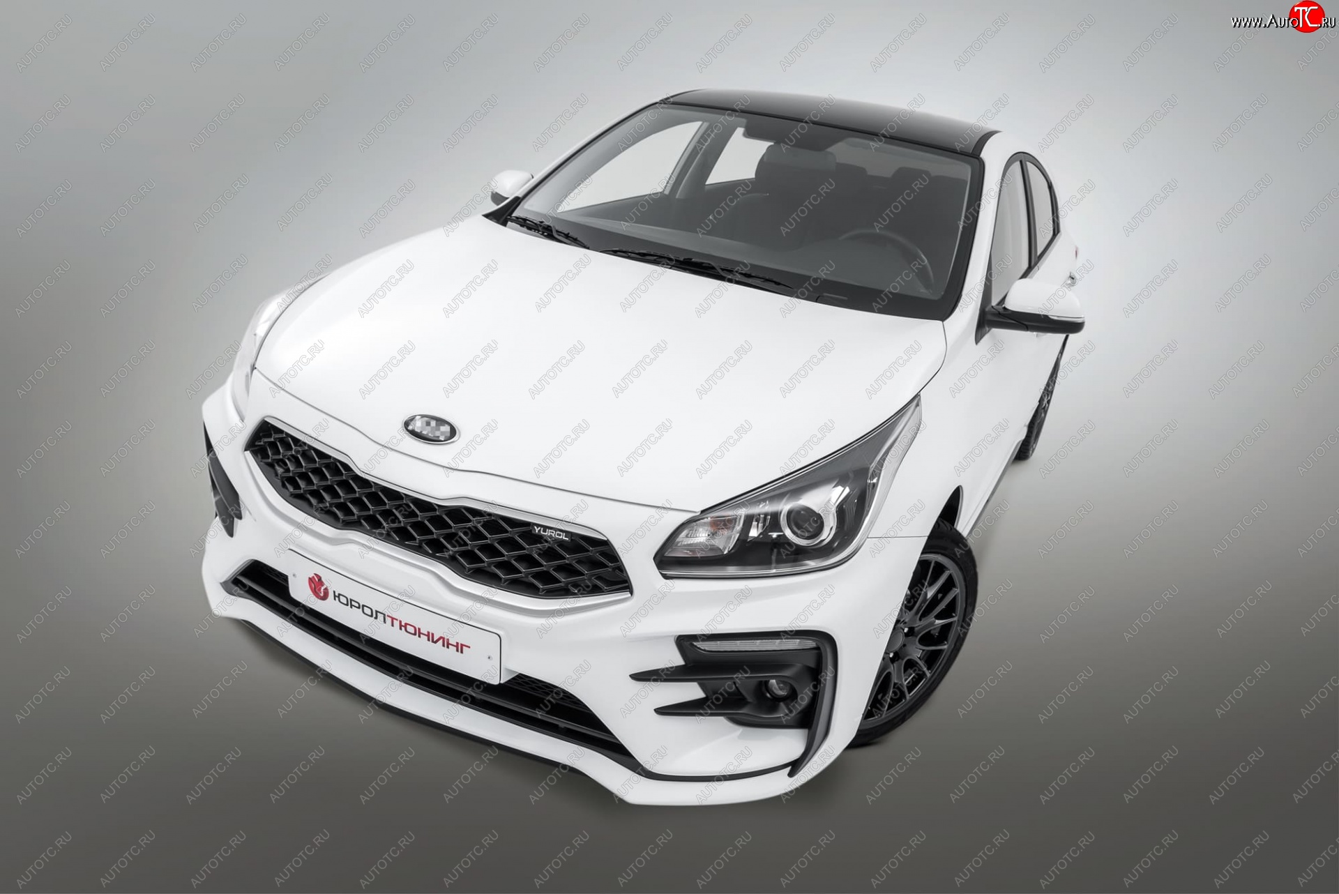 29 699 р. Передний бампер Kudos LUX KIA Rio 4 FB дорестайлинг седан (2016-2020) (Под прямоугольные ДХО с ПТФ, Неокрашенный)  с доставкой в г. Владивосток