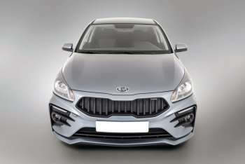 17 999 р. Передний бампер Kudos Original KIA Rio 4 FB дорестайлинг седан (2016-2020) (Под прямоугольные ДХО с ПТФ, Неокрашенный)  с доставкой в г. Владивосток. Увеличить фотографию 2