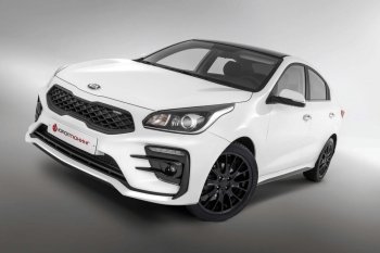 17 999 р. Передний бампер Kudos Romb KIA Rio 4 FB дорестайлинг седан (2016-2020) (Под прямоугольные ДХО с ПТФ, Неокрашенный)  с доставкой в г. Владивосток. Увеличить фотографию 4