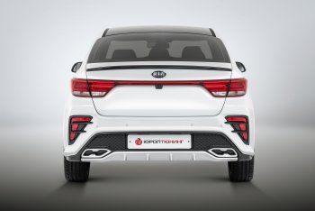 17 699 р. Задний бампер Kudos  KIA Rio  4 FB (2016-2020) дорестайлинг седан (Под парктроник, Неокрашенный)  с доставкой в г. Владивосток. Увеличить фотографию 4