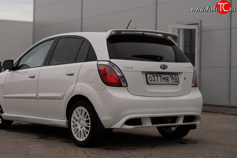 5 899 р. Накладка заднего бампера Vita Dm  KIA Rio ( 2 JB,  4 FB) (2005-2024) дорестайлинг, хэтчбэк 5 дв., рестайлинг, хэтчбэк 5 дв., рестайлинг седан (Неокрашенная)  с доставкой в г. Владивосток