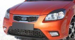 859 р. Реснички на фары RA KIA Rio 2 JB дорестайлинг седан (2005-2009) (Неокрашенные)  с доставкой в г. Владивосток. Увеличить фотографию 2