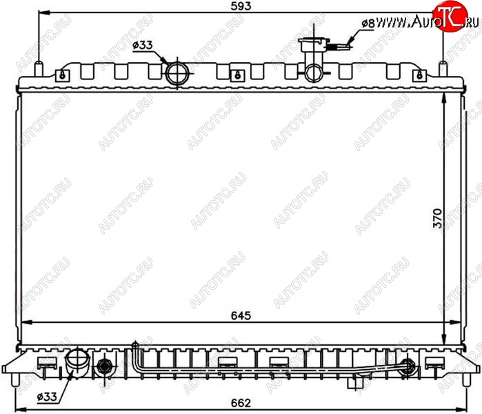 8 349 р. Радиатор двигателя SAT (пластинчатый, 1.4/1.6, МКПП/АКПП)  KIA Rio ( 2 JB,  4 FB) (2005-2024) дорестайлинг седан, дорестайлинг, хэтчбэк 5 дв., рестайлинг, хэтчбэк 5 дв., рестайлинг седан  с доставкой в г. Владивосток