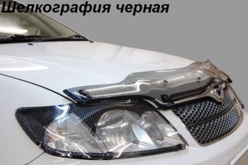 2 299 р. Дефлектор капота CA-Plastiс  KIA Sorento  XM (2009-2012) дорестайлинг (Шелкография черная)  с доставкой в г. Владивосток. Увеличить фотографию 2