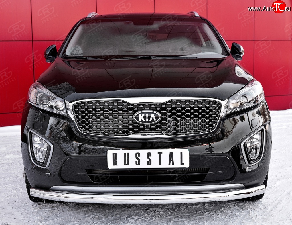 18 749 р. Одинарная защита переднего бампера диаметром 63 мм SLITKOFF  KIA Sorento  UM/Prime (2014-2018) дорестайлинг  с доставкой в г. Владивосток