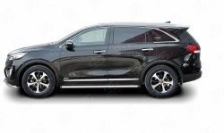 17 299 р. Защита порогов из круглой трубы диаметром 63 мм Russtal KIA Sorento UM/Prime дорестайлинг (2014-2018) (Защита порогов с со скосами на торцах (вариант 1))  с доставкой в г. Владивосток. Увеличить фотографию 2