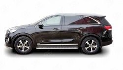 20 749 р. Широкая защита порогов Russtal KIA Sorento UM/Prime дорестайлинг (2014-2018) (Защита порогов с со скосами на торцах (вариант 1))  с доставкой в г. Владивосток. Увеличить фотографию 2