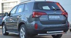 15 999 р. Защита заднего бампера (2 трубы Ø63 мм, нержавейка) SLITKOFF KIA Sorento XM рестайлинг (2012-2015)  с доставкой в г. Владивосток. Увеличить фотографию 3