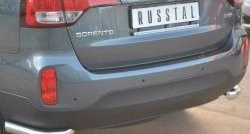 15 299 р. Защита заднего бампера (Ø63 мм уголки, нержавейка) SLITKOFF  KIA Sorento  XM (2012-2015) рестайлинг  с доставкой в г. Владивосток. Увеличить фотографию 2