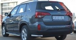 15 299 р. Защита заднего бампера (Ø63 мм уголки, нержавейка) SLITKOFF  KIA Sorento  XM (2012-2015) рестайлинг  с доставкой в г. Владивосток. Увеличить фотографию 4