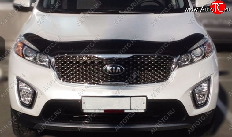 2 879 р. Дефлектор капота SIM KIA Sorento UM/Prime дорестайлинг (2014-2018)  с доставкой в г. Владивосток