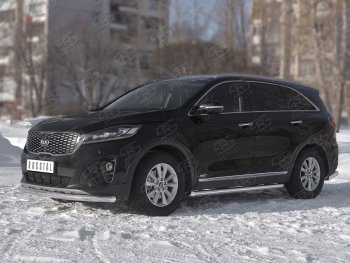 16 999 р. Защита переднего бампера (Ø63 мм, нержавейка) SLITKOFF  KIA Sorento  UM/Prime (2018-2020) рестайлинг  с доставкой в г. Владивосток. Увеличить фотографию 2