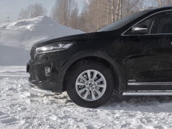 16 999 р. Защита переднего бампера (Ø63 мм, нержавейка) SLITKOFF  KIA Sorento  UM/Prime (2018-2020) рестайлинг  с доставкой в г. Владивосток. Увеличить фотографию 3