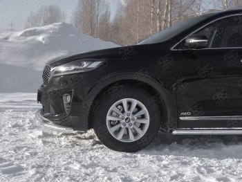 20 899 р. Защита переднего бампера (2 трубы Ø63 и 42 мм, нержавейка) SLITKOFF KIA Sorento UM/Prime рестайлинг (2018-2020)  с доставкой в г. Владивосток. Увеличить фотографию 3