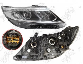 Правая фара (галоген, ДХО, под корректор) DEPO KIA Sorento  XM (2012-2015) рестайлинг