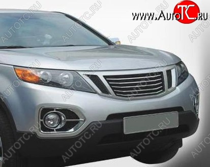 13 299 р. Решётка радиатора CT v2 KIA Sorento XM дорестайлинг (2009-2012) (Неокрашенная)  с доставкой в г. Владивосток