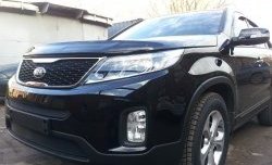 1 469 р. Нижняя сетка на бампер Russtal (черная)  KIA Sorento  XM (2012-2015) рестайлинг  с доставкой в г. Владивосток. Увеличить фотографию 2