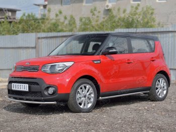 15 999 р. Одинарная защита переднего бампера диаметром 42 мм SLITKOFF  KIA Soul  PS (2014-2016) дорестайлинг  с доставкой в г. Владивосток. Увеличить фотографию 2