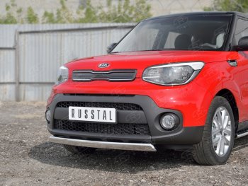 10 349 р. Защита переднего бампера (Ø75х42 мм, нержавейка) Russtal  KIA Soul  PS (2014-2016) дорестайлинг  с доставкой в г. Владивосток. Увеличить фотографию 4