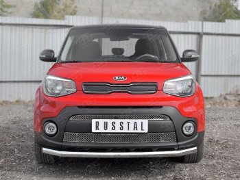 18 299 р. Одинарная защита переднего бампера диаметром 63 мм SLITKOFF  KIA Soul  PS (2014-2016) дорестайлинг  с доставкой в г. Владивосток. Увеличить фотографию 2