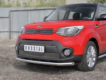 18 299 р. Одинарная защита переднего бампера диаметром 63 мм SLITKOFF  KIA Soul  PS (2014-2016) дорестайлинг  с доставкой в г. Владивосток. Увеличить фотографию 3