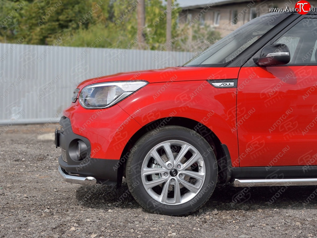 18 299 р. Одинарная защита переднего бампера диаметром 63 мм SLITKOFF  KIA Soul  PS (2014-2016) дорестайлинг  с доставкой в г. Владивосток