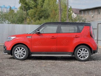 25 849 р. Широкая защита порогов с трубой диаметром 42 мм SLITKOFF v2 KIA Soul PS дорестайлинг (2014-2016)  с доставкой в г. Владивосток. Увеличить фотографию 3