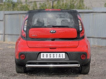 16 399 р. Одинарная защита заднего бампера из трубы диаметром 63 мм SLITKOFF  KIA Soul  PS (2014-2016) дорестайлинг  с доставкой в г. Владивосток. Увеличить фотографию 3