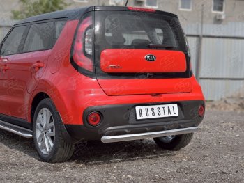 Одинарная защита заднего бампера из трубы диаметром 63 мм SLITKOFF KIA (КИА) Soul (Сол)  PS (2014-2016) PS дорестайлинг