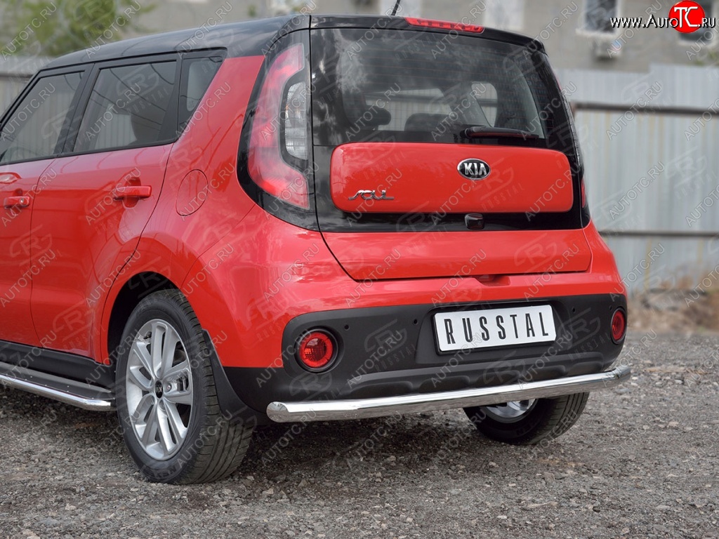 16 899 р. Одинарная защита заднего бампера из трубы диаметром 63 мм SLITKOFF  KIA Soul  PS (2014-2016) дорестайлинг  с доставкой в г. Владивосток