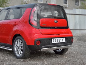 10 349 р. Защита заднего бампера (Ø75x42 мм, нержавейка) Russtal KIA Soul PS дорестайлинг (2014-2016)  с доставкой в г. Владивосток. Увеличить фотографию 2