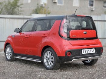 10 349 р. Защита заднего бампера (Ø75x42 мм, нержавейка) Russtal KIA Soul PS дорестайлинг (2014-2016)  с доставкой в г. Владивосток. Увеличить фотографию 3