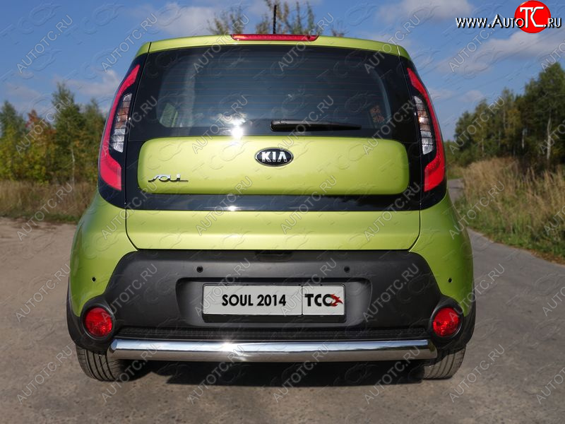 16 299 р. Защита заднего бампера (овальная) ТСС (нержавейка d75х42 мм)  KIA Soul  PS (2014-2016) дорестайлинг  с доставкой в г. Владивосток