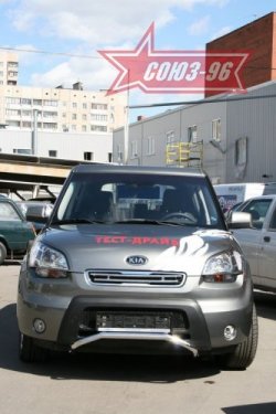 10 574 р. Защита переднего бампера Souz-96 (d42) KIA Soul AM дорестайлинг (2008-2011)  с доставкой в г. Владивосток. Увеличить фотографию 2