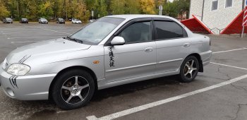 4 099 р. Пластиковые накладки на пороги SVS  KIA Spectra (2000-2009) (Неокрашенные)  с доставкой в г. Владивосток. Увеличить фотографию 2