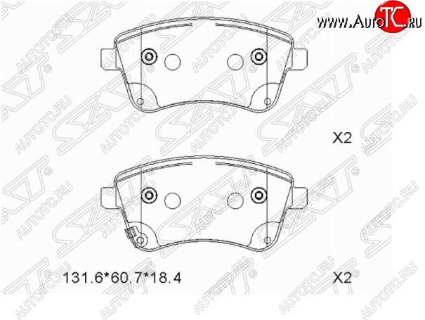 1 139 р. Комплект передних тормозных колодок SAT  KIA Venga (2009-2015) дорестайлинг  с доставкой в г. Владивосток
