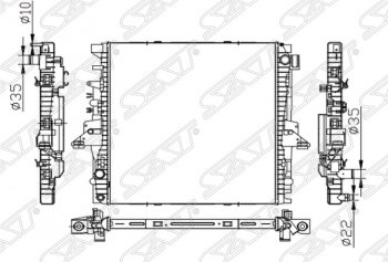 Радиатор двигателя (пластинчатый, 3.0/5.0, МКПП/АКПП) SAT Land Rover Discovery 3 L319 (2004-2009)