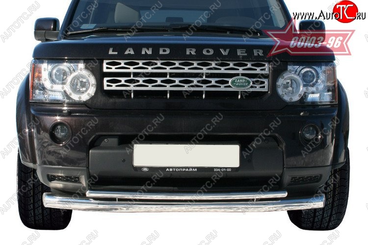 25 469 р. Защита переднего бампера двойная Souz-96 (d76/42) Land Rover Discovery 4 L319 (2009-2016)  с доставкой в г. Владивосток