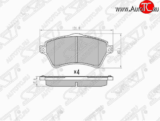 1 599 р. Комплект передних тормозных колодок SAT Land Rover Freelander 1 (1997-2006)  с доставкой в г. Владивосток
