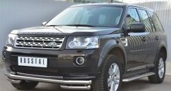 21 349 р. Защита переднего бампера (Ø63 мм с углами, нержавейка) SLITKOFF Land Rover Freelander L359 дорестайлинг (2006-2010)  с доставкой в г. Владивосток. Увеличить фотографию 4