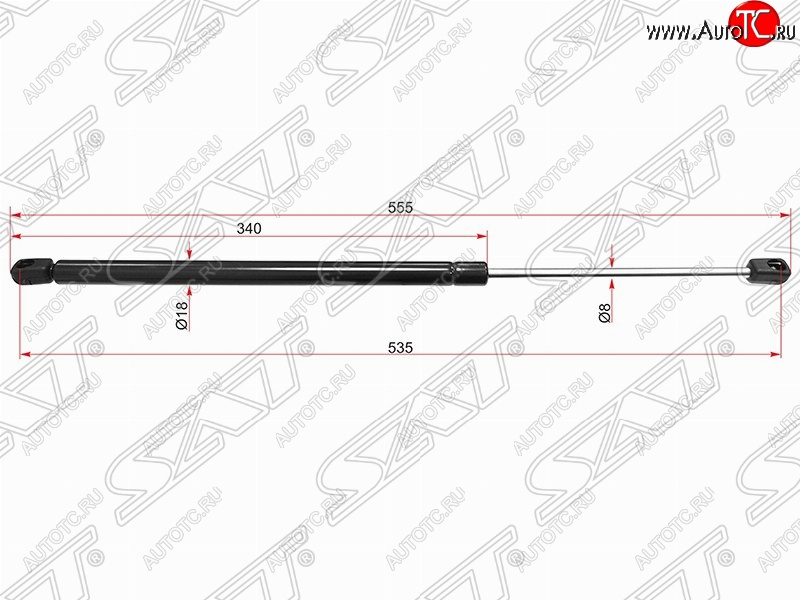 569 р. Упор крышки багажника SAT (газовый, LH=RH, на стекло)  Land Rover Range Rover Sport  1 L320 (2005-2013) дорестайлинг, рестайлинг  с доставкой в г. Владивосток