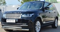 24 899 р. Защита переднего бампера (2 трубыØ76 и 63 мм, нержавейка) SLITKOFF  Land Rover Range Rover  4 L405 (2012-2017) дорестайлинг  с доставкой в г. Владивосток. Увеличить фотографию 3