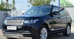 27 649 р. Защита переднего бампера (2 трубыØ75х42 мм, нержавейка) Russtal Land Rover Range Rover 4 L405 дорестайлинг (2012-2017)  с доставкой в г. Владивосток. Увеличить фотографию 4