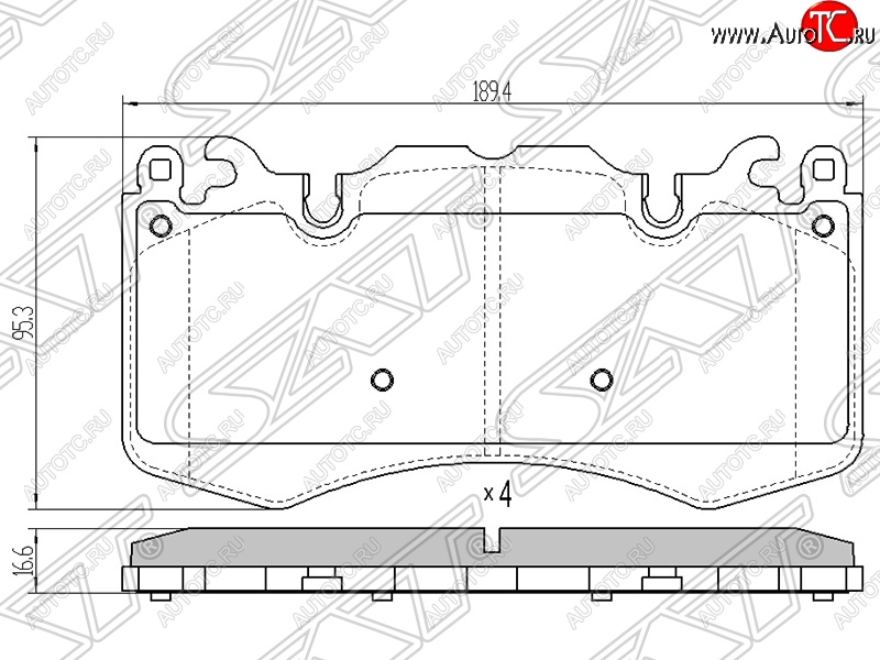 2 199 р. Колодки тормозные SAT (передние)  Land Rover Range Rover  3 L322 - Range Rover Sport ( 1 L320,  2 L494)  с доставкой в г. Владивосток