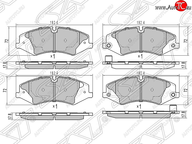 1 749 р. Колодки тормозные SAT (передние)  Land Rover Range Rover  3 L322 - Range Rover Sport ( 1 L320,  2 L494)  с доставкой в г. Владивосток