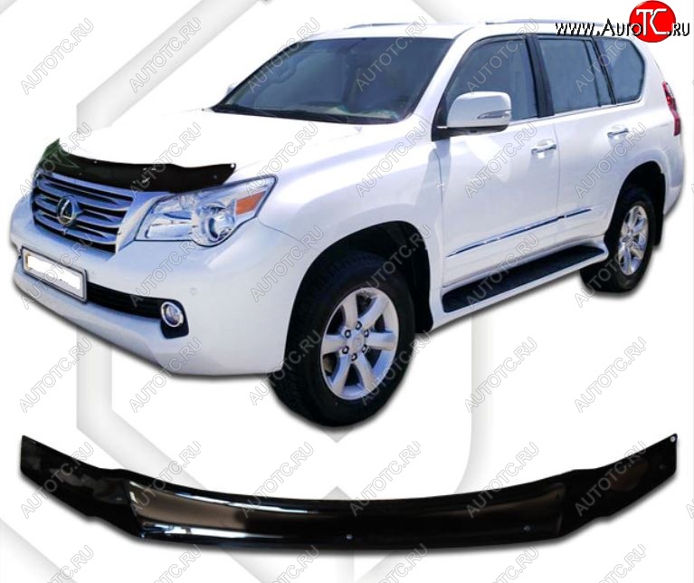 1 999 р. Дефлектор капота CA-Plastic  Lexus GX460  J150 (2009-2013) дорестайлинг (Classic черный, Без надписи)  с доставкой в г. Владивосток