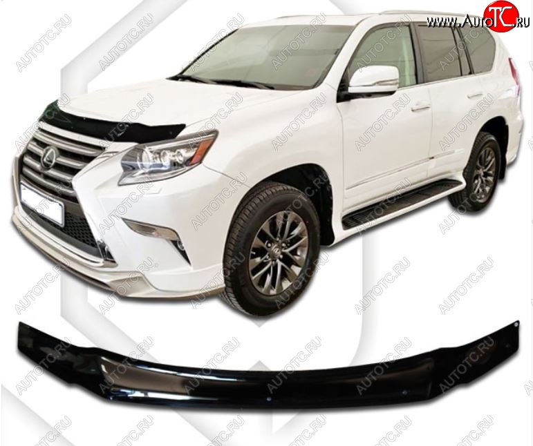 1 999 р. Дефлектор капота CA-Plastiс  Lexus GX460  J150 (2013-2022) 1-ый рестайлинг, 2-ой рестайлинг (Classic черный, Без надписи)  с доставкой в г. Владивосток